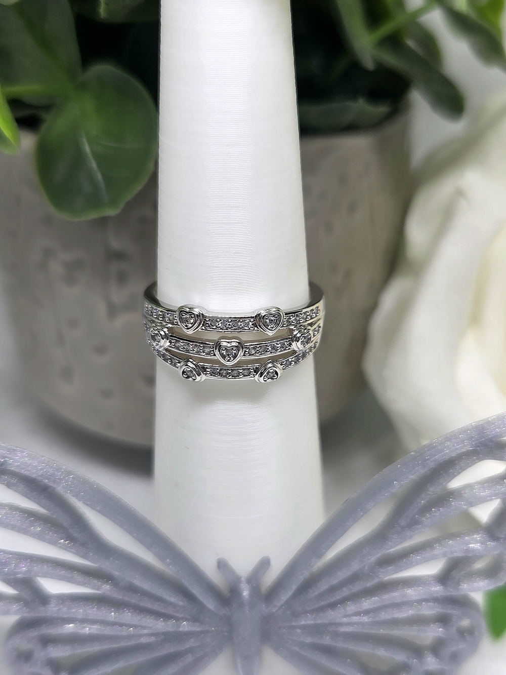 Sterling Silver Heart Stackable Ring Set